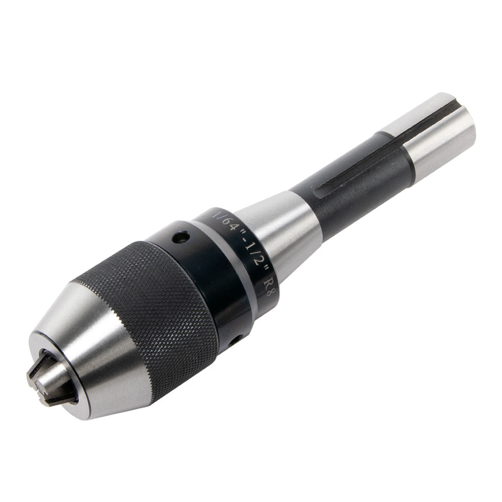 Keyless Drill Chuck, 1/2" with Integrated R8 Arbor