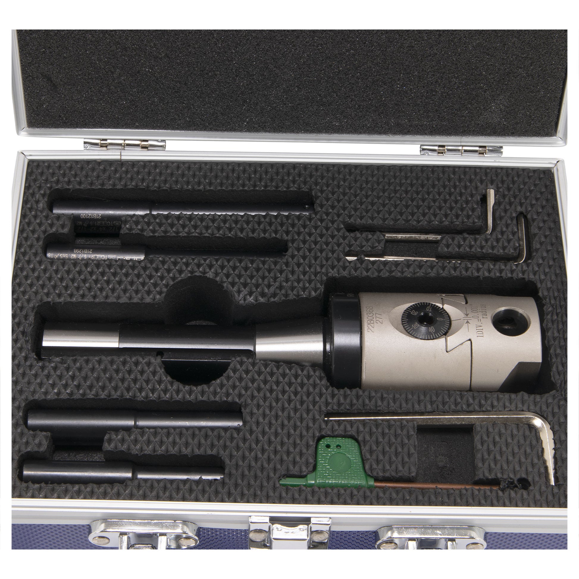 Boring Head Set, R8, Indexable with 4 Boring Bars