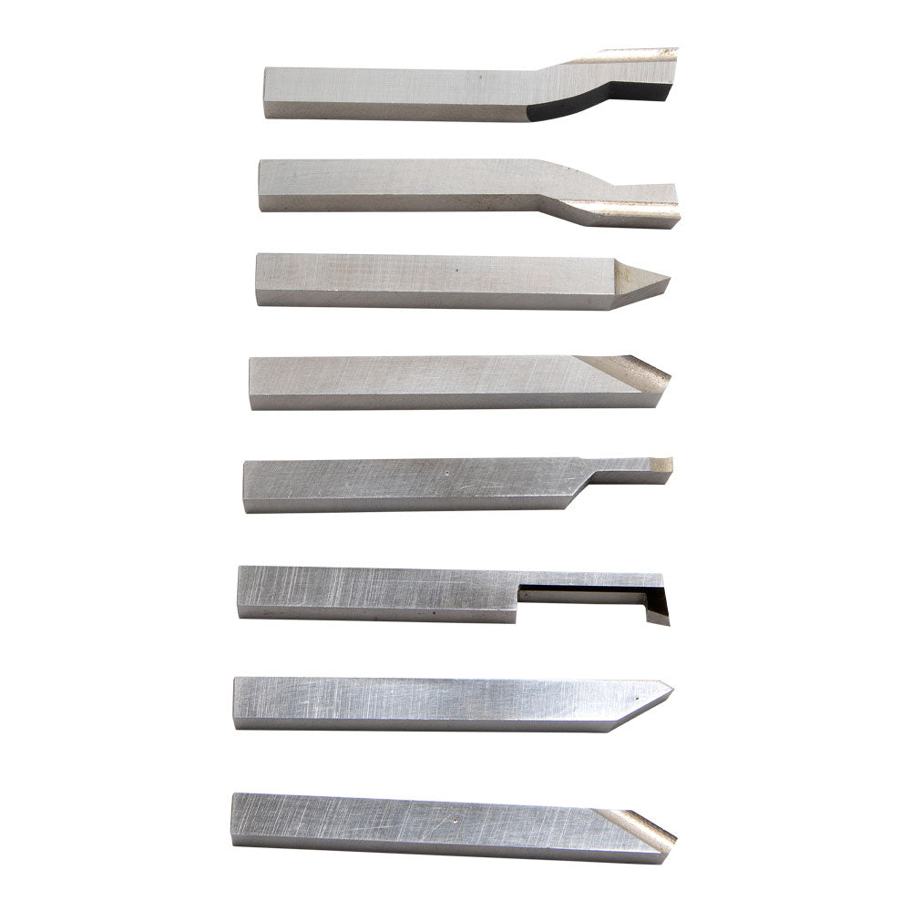 Lathe Tool Bits, 1/4" Presharpened, Set of 8 HSS
