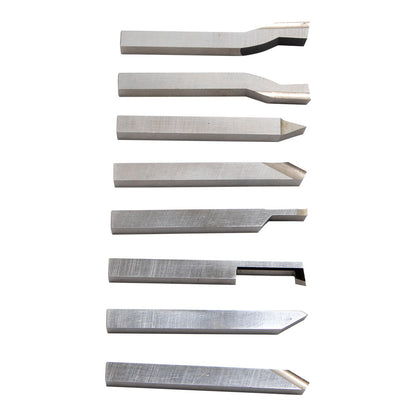 Lathe Tool Bits, 1/4" Presharpened, Set of 8 HSS