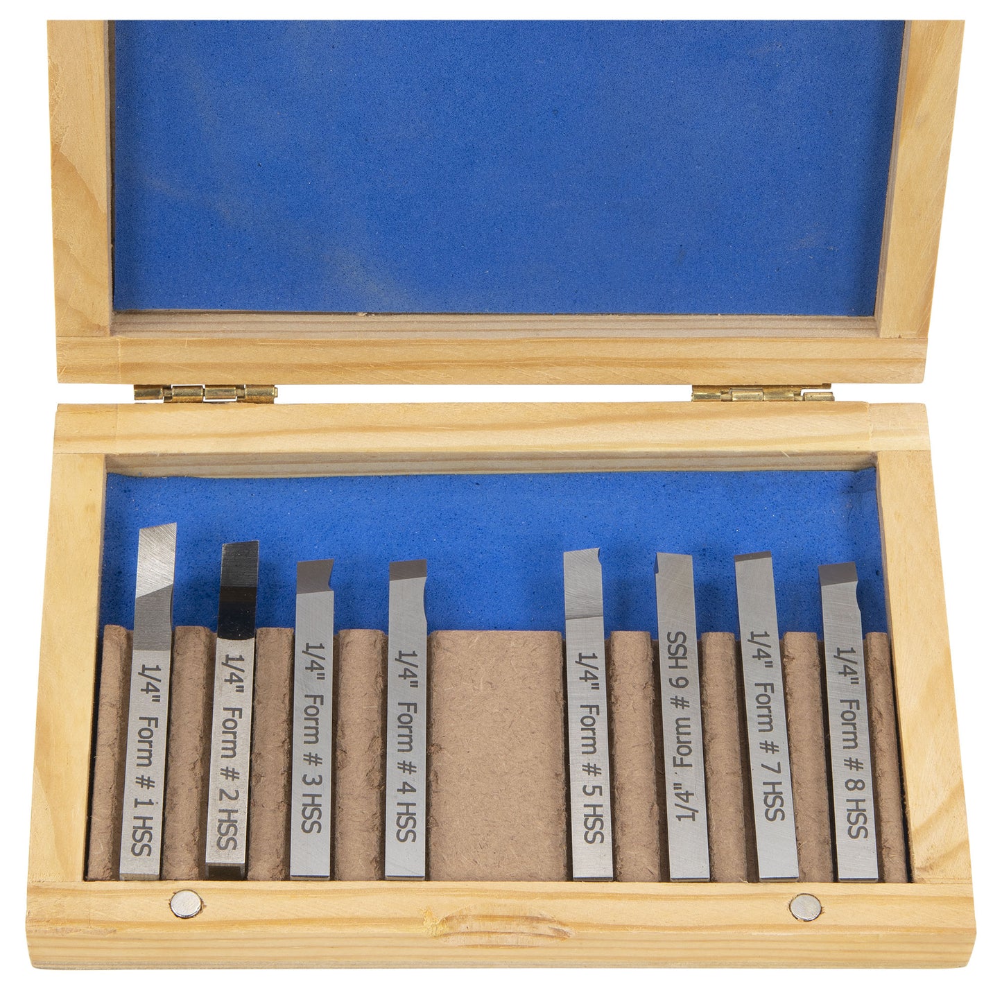 Lathe Tool Bits, 1/4" Presharpened, Set of 8 HSS