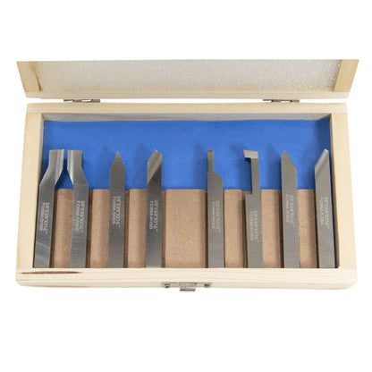 Lathe Tool Bits, 3/8" Presharpened, Set of 8 HSS