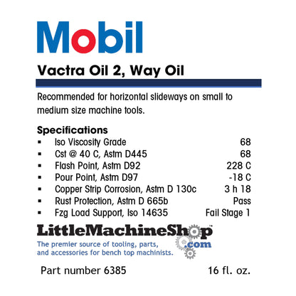 Way Oil, Mobil Vactra Oil No. 2, Pint