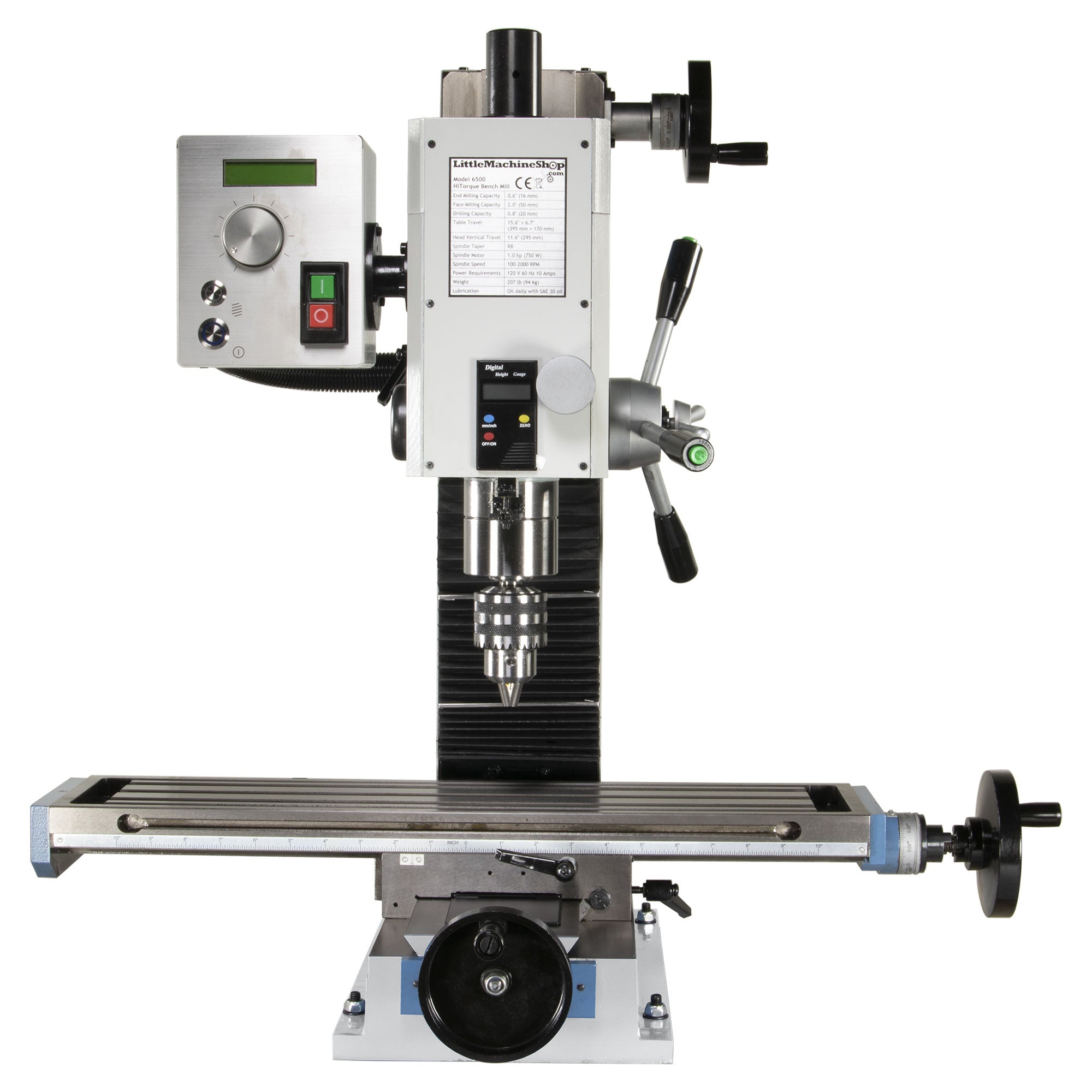 HiTorque 6500 Bench Mill (Long Table) – LittleMachineShop.com