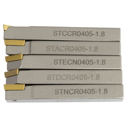 Turning Tools, 1/4" Indexable, 5 Piece Set, Harlingen