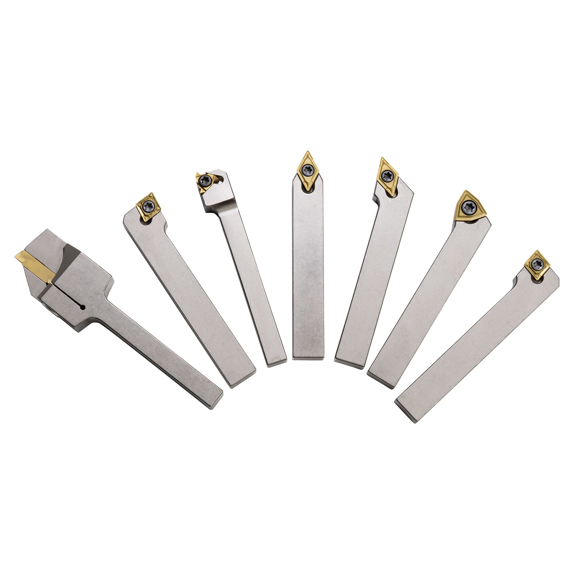 Turning Tools, 1/4" Indexable, 7 Piece Set, Harlingen