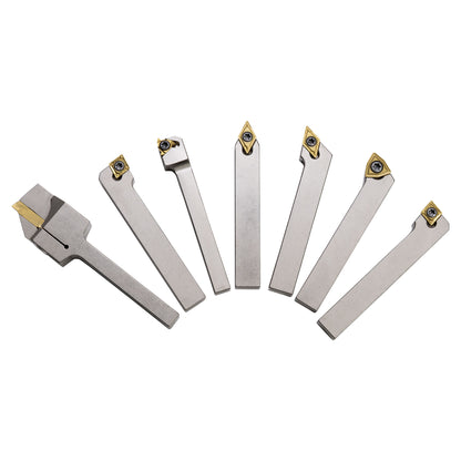 Turning Tools, 1/4" Indexable, 7 Piece Set, Harlingen