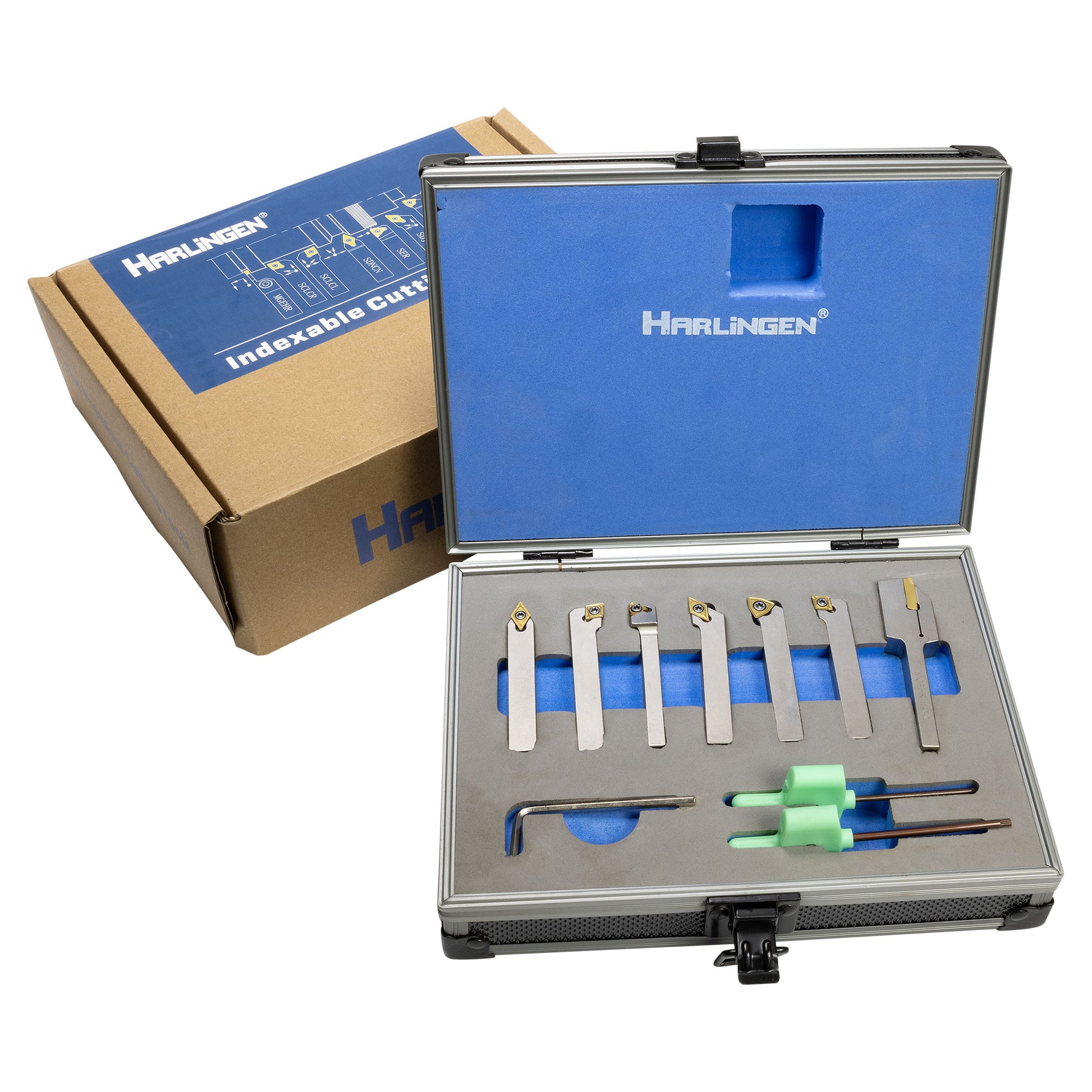 Turning Tools, 1/4" Indexable, 7 Piece Set, Harlingen