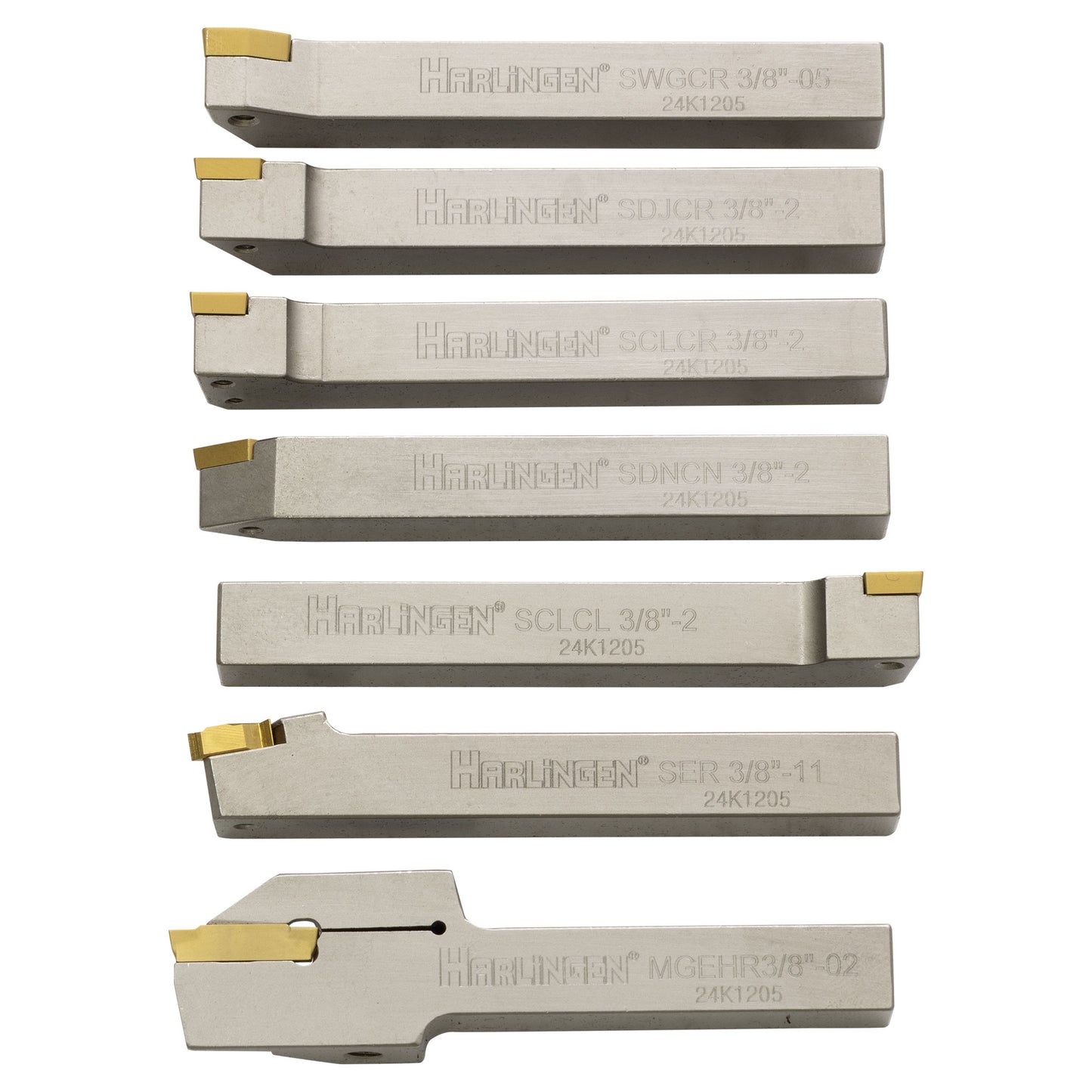 Turning Tools, 3/8" Indexable, 7 Piece Set, Harlingen