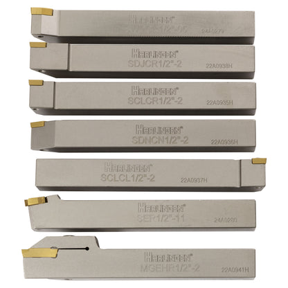 Turning Tools, 1/2" Indexable, 7 Piece Set, Harlingen