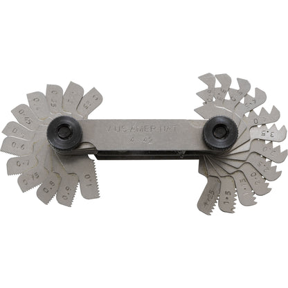 Screw Pitch Gage, Inch & Metric, 55 Leaves