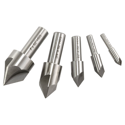 Countersink Set, Three Flute 82 Degree, Set of 5
