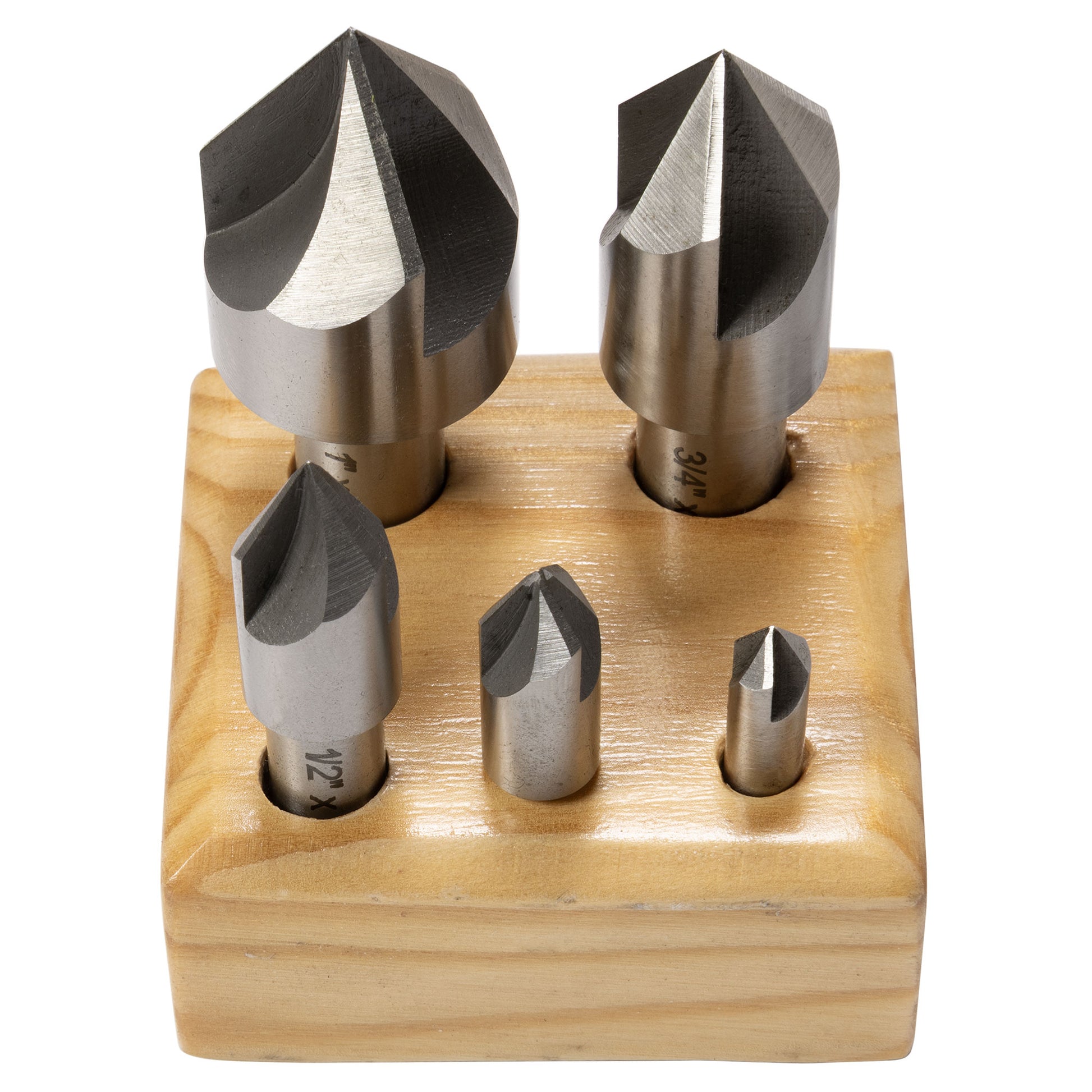Countersink Set, Three Flute 82 Degree, Set of 5