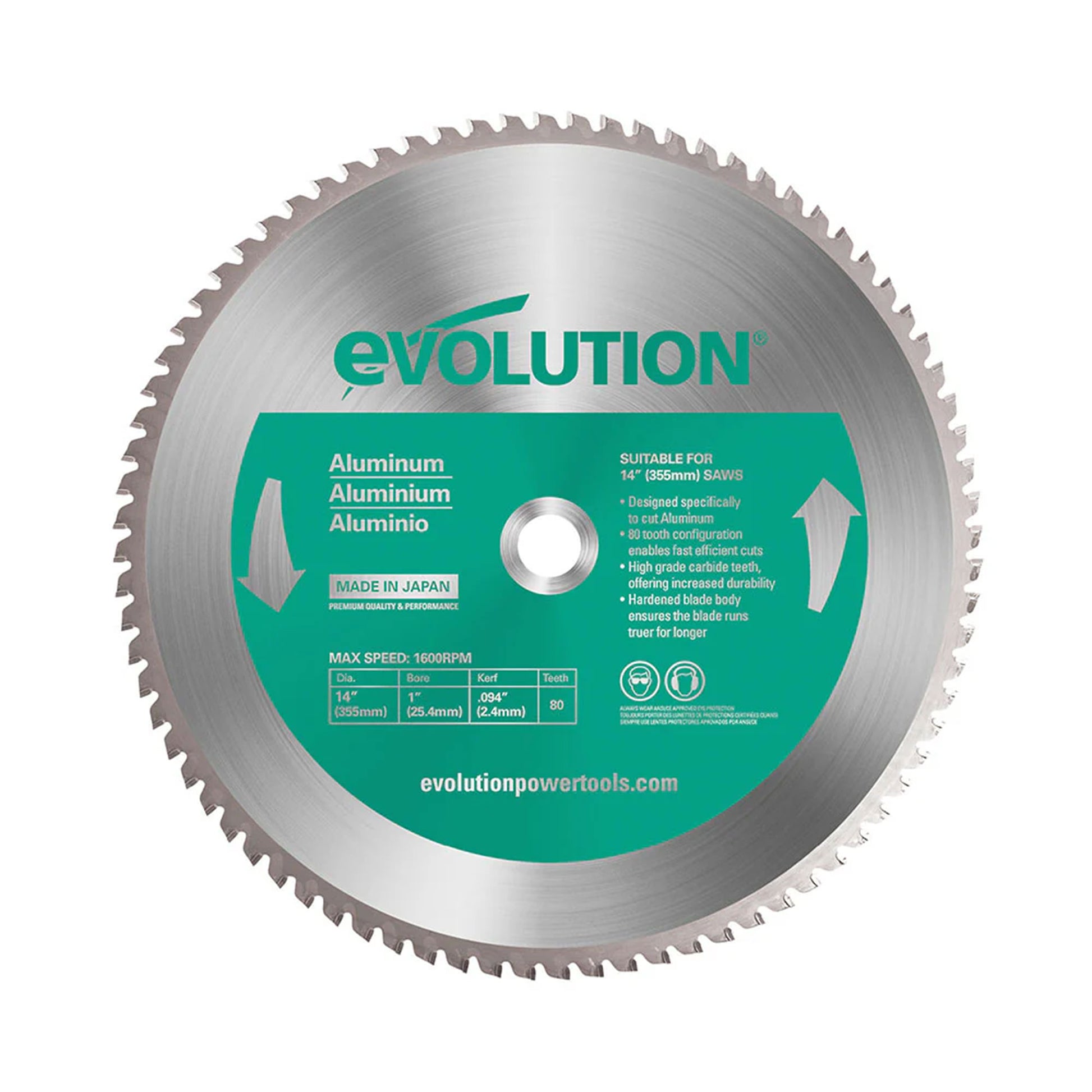 Saw Blade, 14" Aluminum, 80T, Evolution