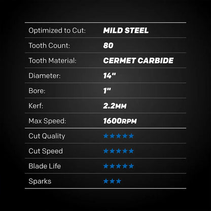 Saw Blade, 14" evoMax Mild Steel 80T, Evolution