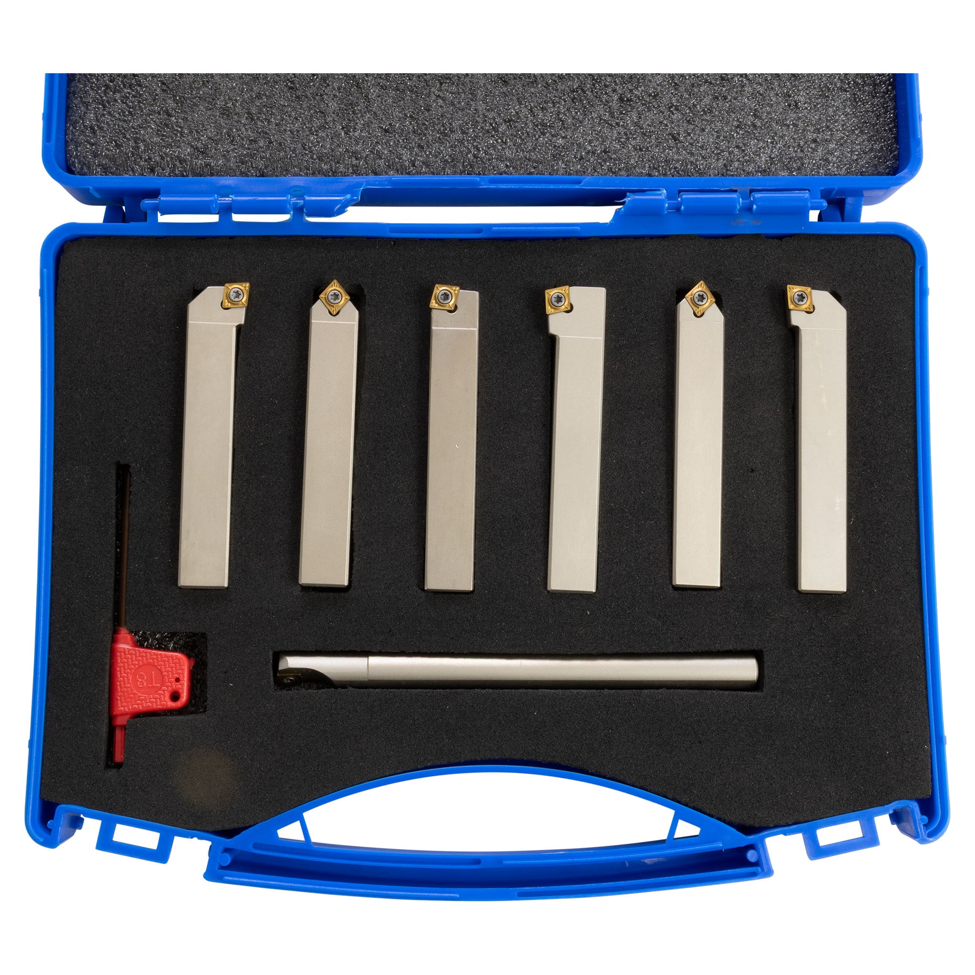 Turning & Boring Tools, 1/2 inch Indexable, 7 Piece Set - in case