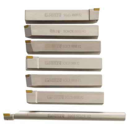 Turning & Boring Tools, 1/2 inch Indexable, 7 Piece Set - cutters showing size