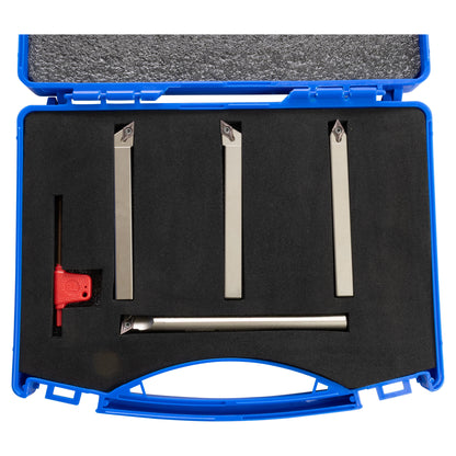 Turning & Boring Tools, 3/8 inch Indexable, 4 Piece Set - in case