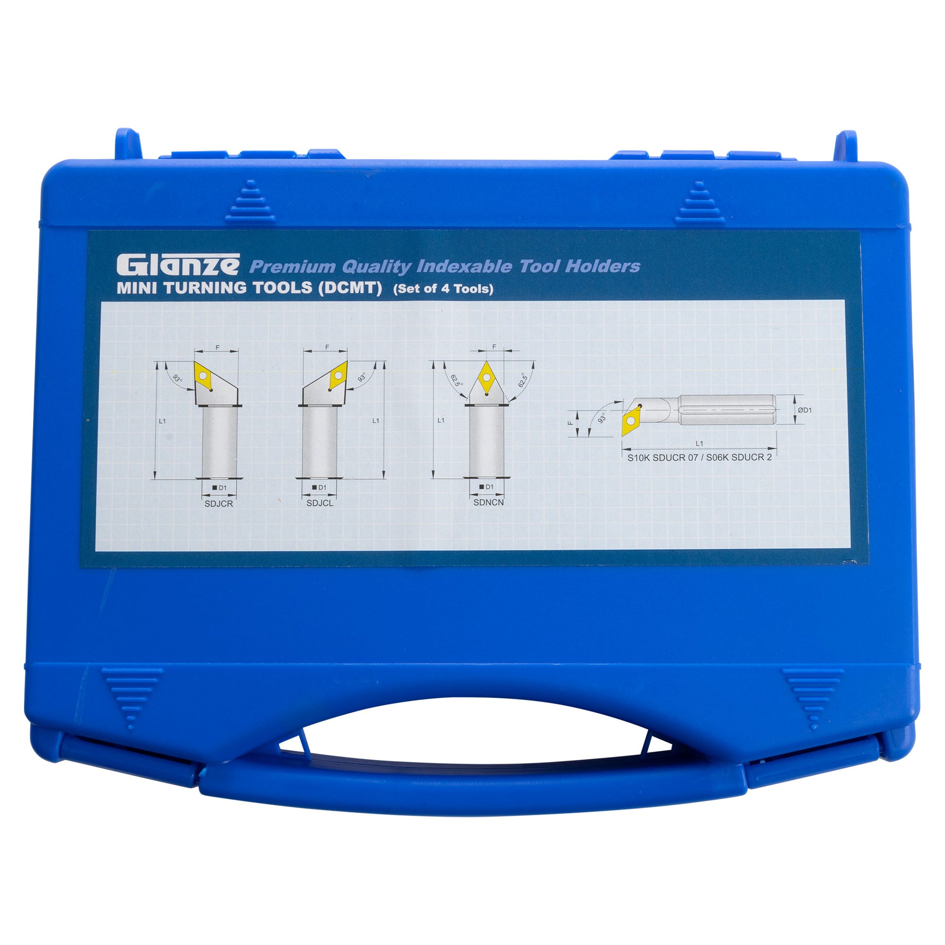 Turning & Boring Tools, 3/8 inch Indexable, 4 Piece Seth - case