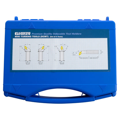 Turning & Boring Tools, 3/8 inch Indexable, 4 Piece Seth - case