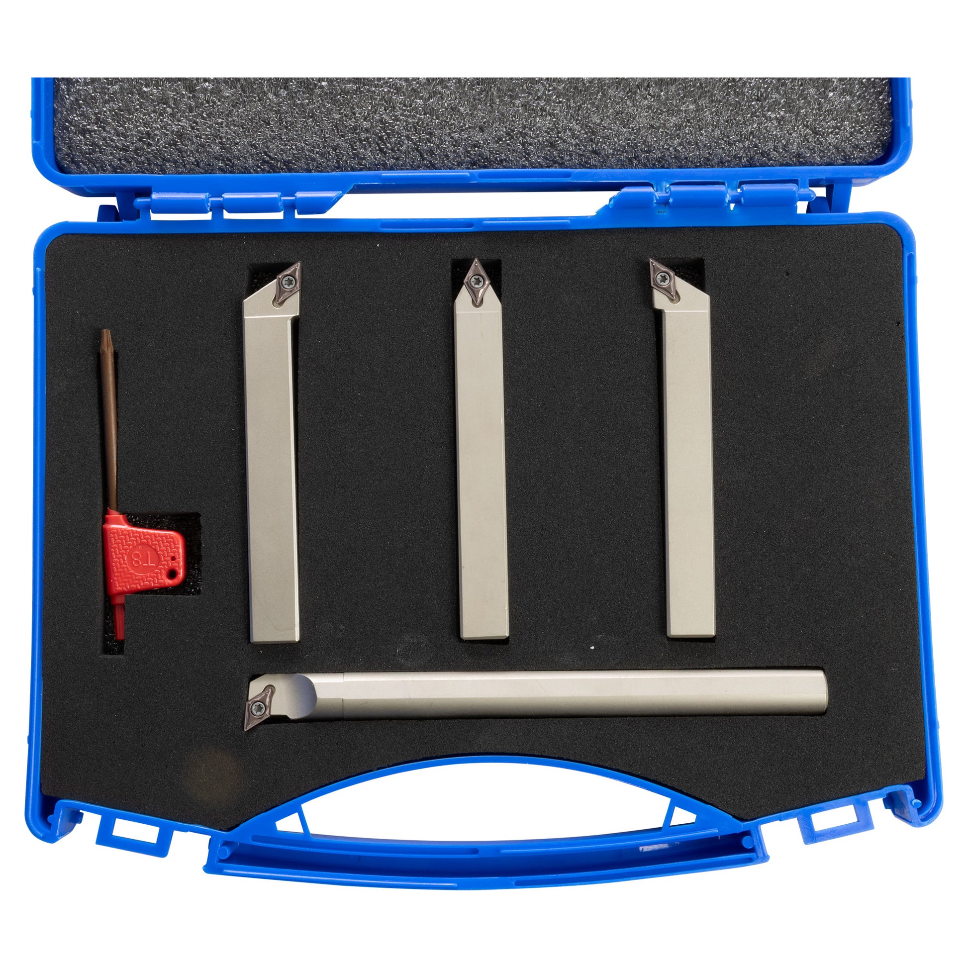 Turning & Boring Tools, 1/2 inch Indexable, 4 Piece Set - in case
