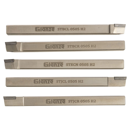 MINI TURNING TOOL SET (5 TOOLS) 5/16 SILVER FINISH - Set showing sizes - LittleMachineShop.com