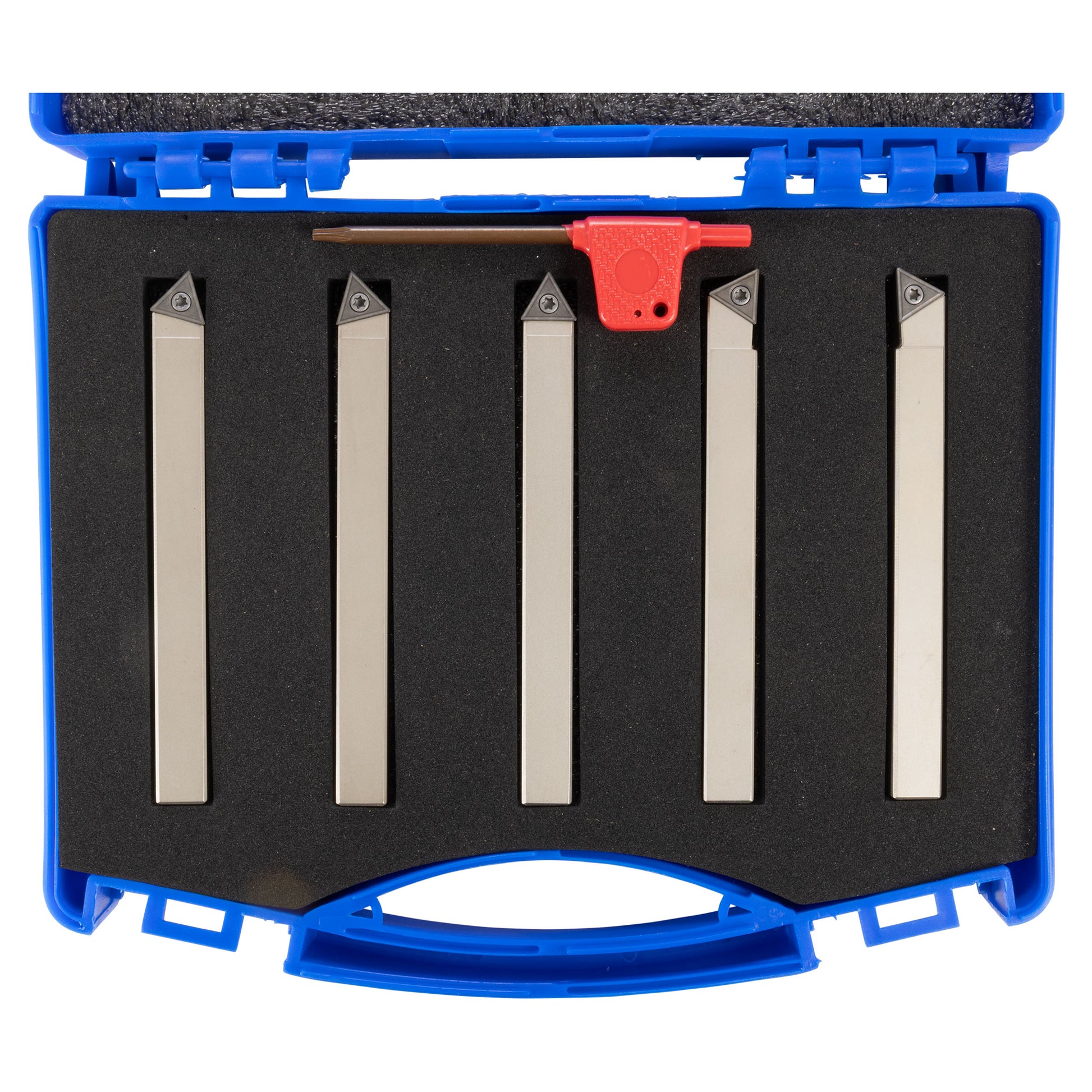 MINI TURNING TOOL SET (5 TOOLS) 3/8 SILVER FINISH - Set in case - LittleMachineShop.com