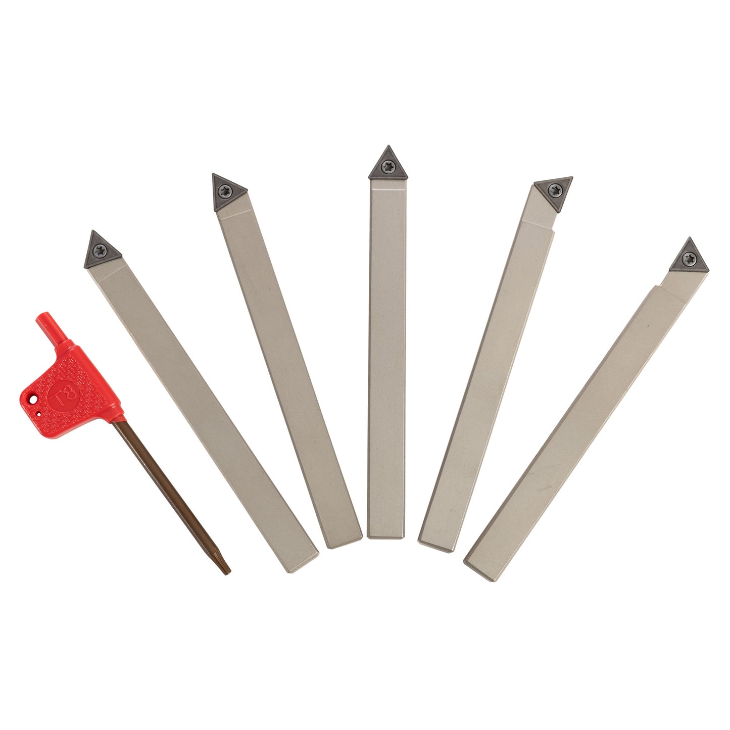 MINI TURNING TOOL SET (5 TOOLS) 3/8 SILVER FINISH - LittleMachineShop.com