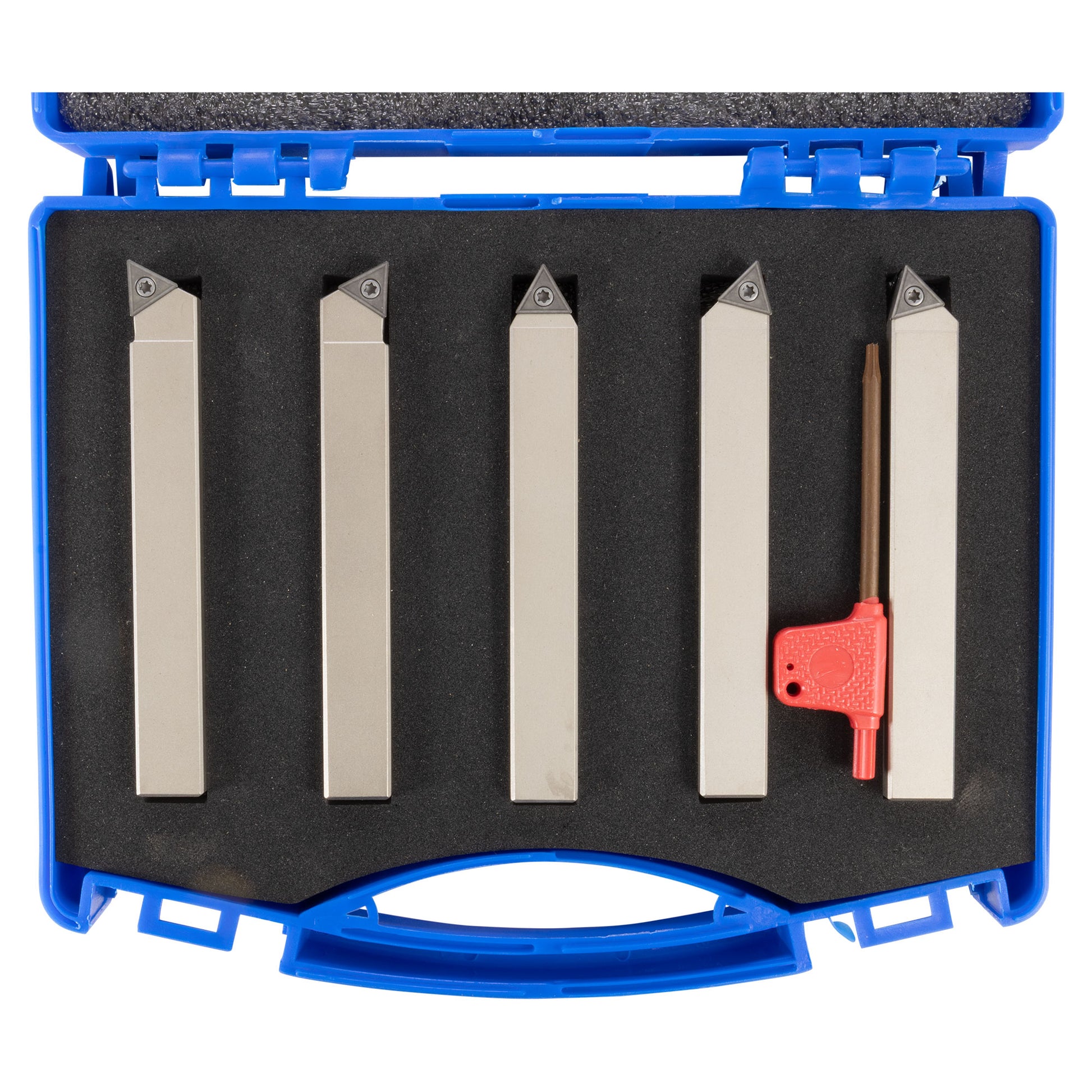 MINI TURNING TOOL SET (5 TOOLS) 1/2 SILVER FINISH - Set in case - LittleMachineShop.com