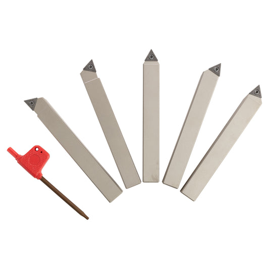MINI TURNING TOOL SET (5 TOOLS) 1/2 SILVER FINISH - LittleMachineShop.com