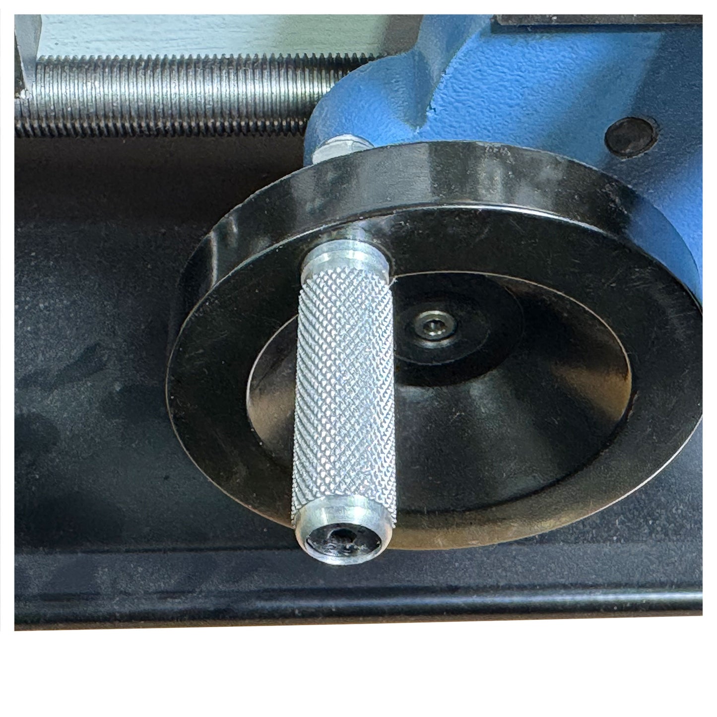 Mini Lathe Handwheel Handle - Installed Alt View - LittleMachineShop.com