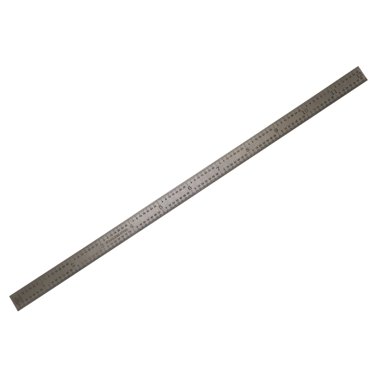 Rule, Steel, 12" 4R Flexible - 32nds and 64ths side - LittleMachineShop.com