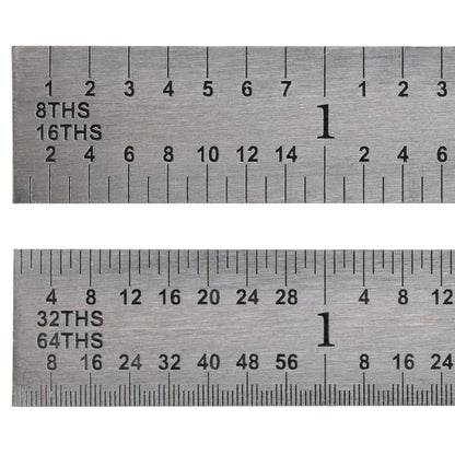 Rule, Steel, 12" 4R Flexible - Detail of both sides - LittleMachineShop.com