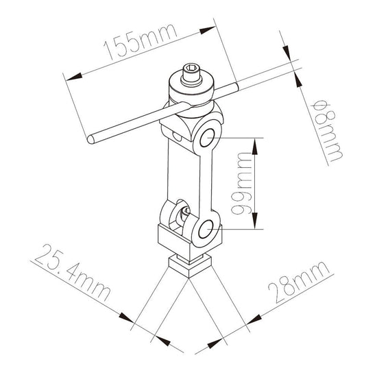 Work Stop, Universal 5-Axis, 7/16" T-Slot Nut, Drawing | LittleMachineShop.com