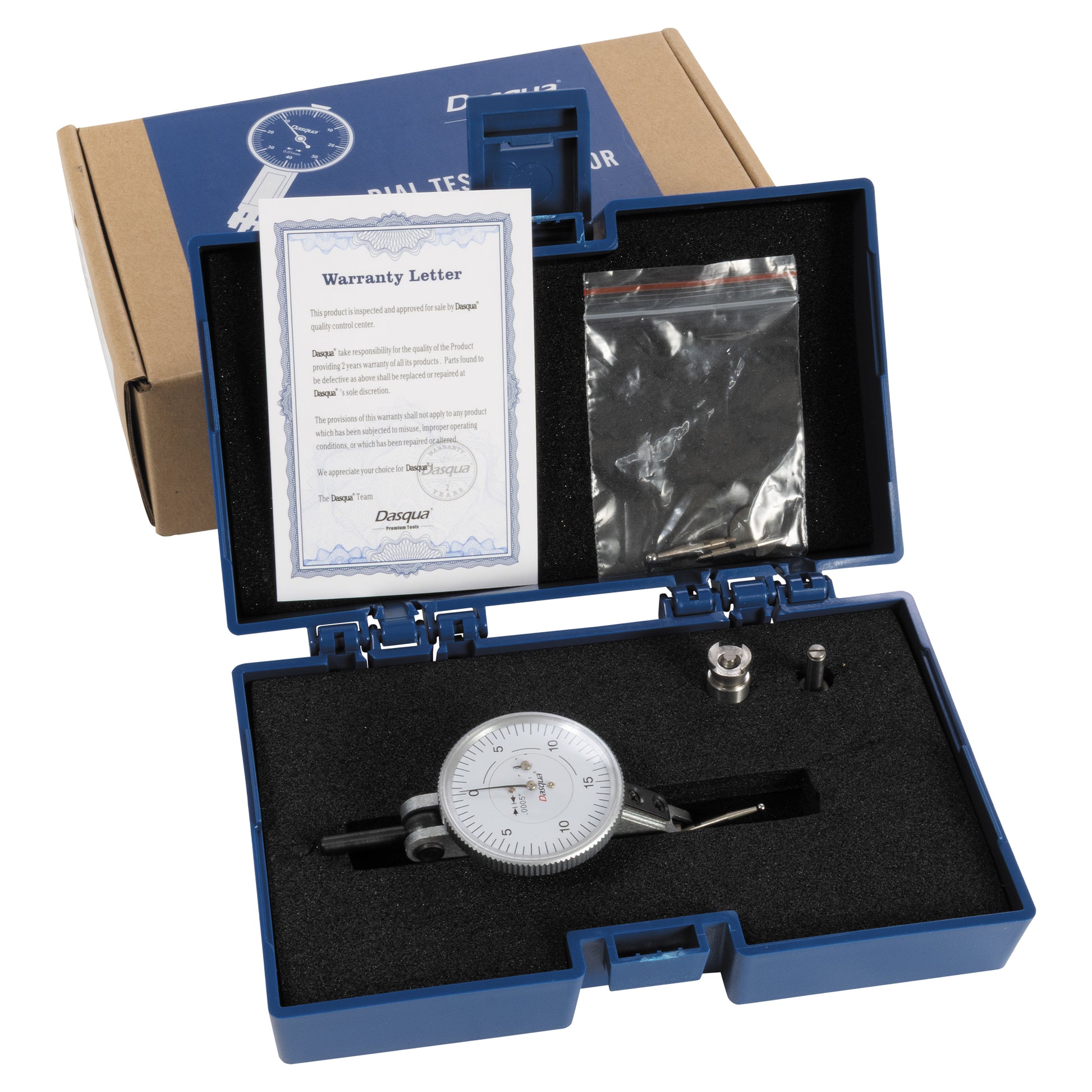 Dial Test Indicator, 0-0.06" x 0.0005" Double Range, Dasqua | LittleMachineShop.com