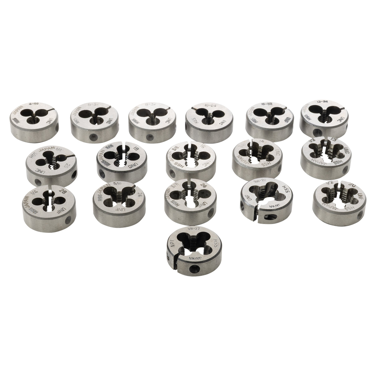 Tap & Die Set, 40 Piece HSS Round Adjustable, Dies Alternate View | LittleMachineShop.com
