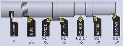 Turning Tools, 5/16" Indexable, 7 Piece Set, Harlingen