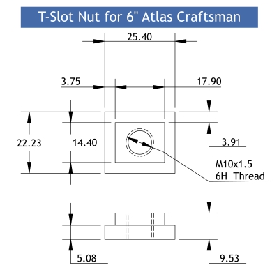 6 inch atlas craftsman t slot nut