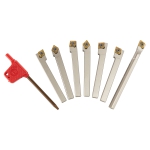 Turning & Boring Tools, 1/4" Indexable, 7 Piece Set