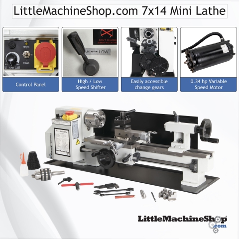 LittleMachineShop.com 7x14 Mini Lathe - Drive System Callout
