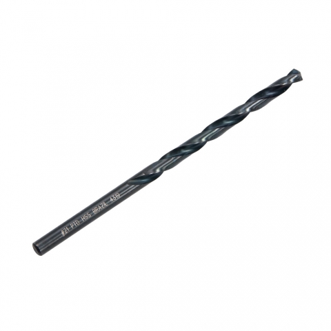 JOBBER LENGTH DRILL BIT, #21 DRILL BIT SIZE, 2⅛ IN FLUTE L, 3¼ IN L, 4XD,  HSS