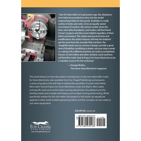 Mini-Lathe Tools & Projects for Home Machinists - back cover