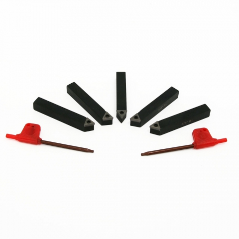 AccusizeTools Lathe Tool 7 Pieces/Set 3/8'' Indexable Carbide Turning Tools 