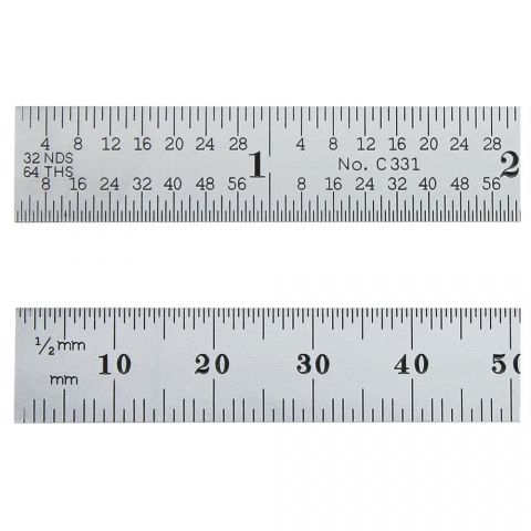 Steel Rule, 150 mm 31 (in/mm) Flexible, Starrett