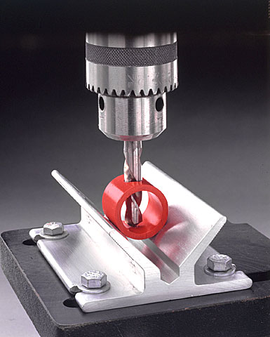 Center It V-Block - in use on drill press