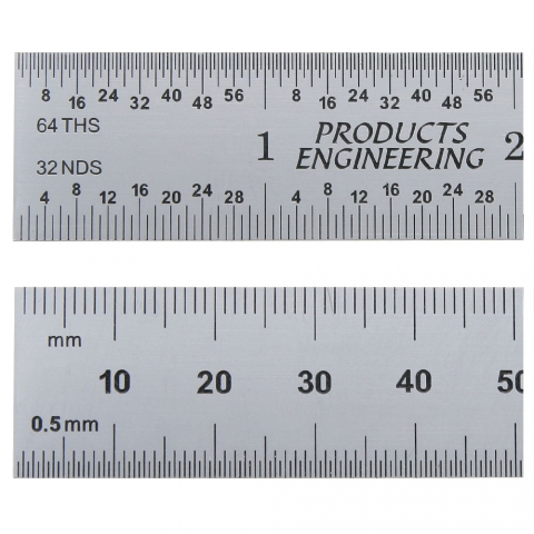 Stainless Steel Precision Machinist 12 4R Ruler/Rule, 4R (1/64 & 1/3