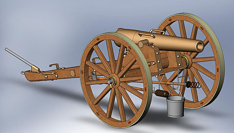 Model Field Cannon Drawing Set