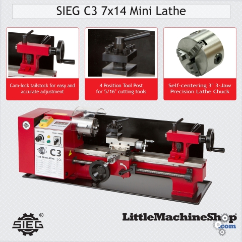 SIEG C3 7x14 Mini Lathe - Tool Holding