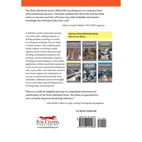 Precision Dividing for Small Shop Metalworkers - back cover
