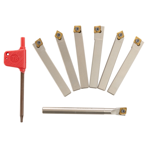 Turning & Boring Tools, 5/16" Indexable, 7 Piece Set